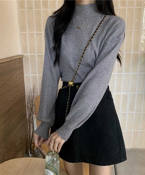gossip!ロサンゼルス(ゴシップロサンゼルス)の「YUGA パフスリーブ ハーフタートルネックセーター(ニット/セーター・レディース・オフホワイト/レッド/ブラック/ピンク/グレー/ホワイト・FREE)」の20枚目の写真