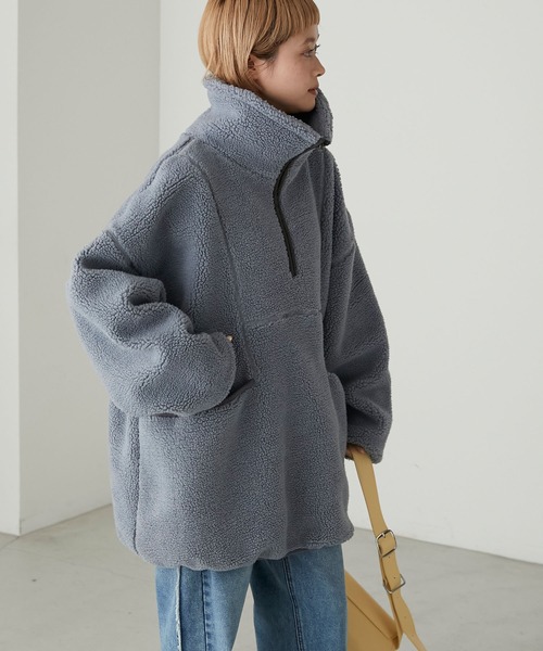 kryclothing　ボアパーカー　プルオーバー　ハーフジップ　前ポケット kryclothingボアパーカープルオーバーハーフジップ前ポケット