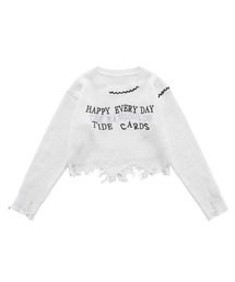 【HOOK】for girls クレイジーステッチダメージニット ショット丈