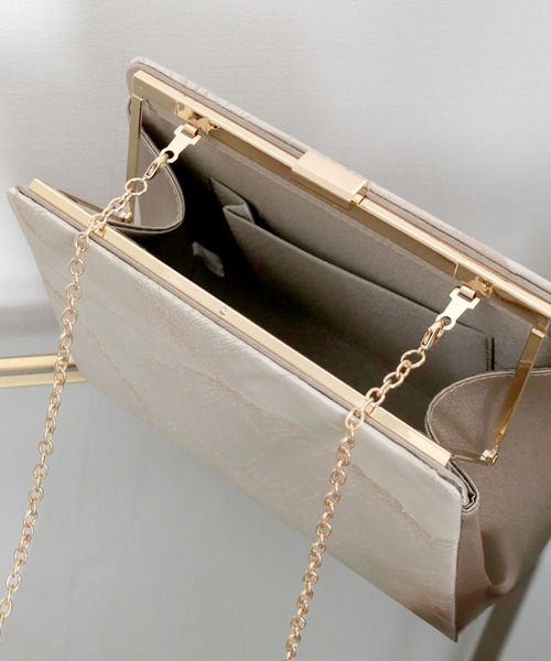 セール】リーフ柄ジャガードクラッチパーティーバッグ 結婚式