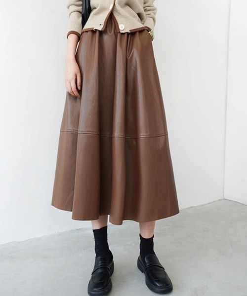 gossip!ロサンゼルス(ゴシップロサンゼルス)の「合成皮革 ハーフフレアスカート(スカート・レディース・ブラック/ブラウン/ダークブラウン・FREE)」の22枚目の写真