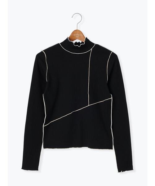 Lugnoncure（ルノンキュール）の「メローリブトップス（Tシャツ/カットソー・レディース・オフホワイト/ホワイト/ブラック・F）」の9枚目の写真