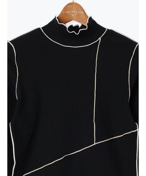 Lugnoncure（ルノンキュール）の「メローリブトップス（Tシャツ/カットソー・レディース・オフホワイト/ホワイト/ブラック・F）」の11枚目の写真