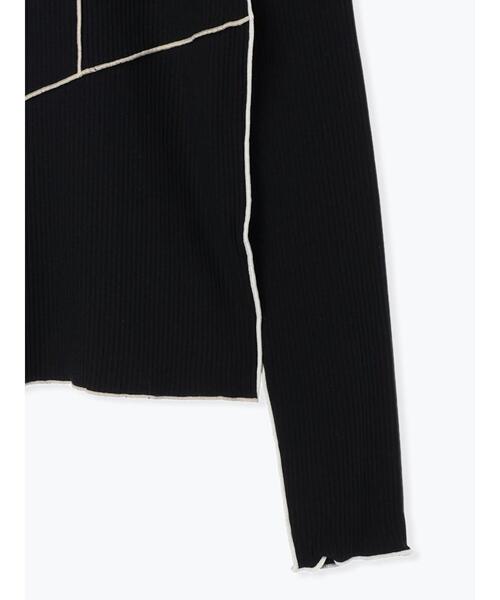 Lugnoncure（ルノンキュール）の「メローリブトップス（Tシャツ/カットソー・レディース・オフホワイト/ホワイト/ブラック・F）」の12枚目の写真