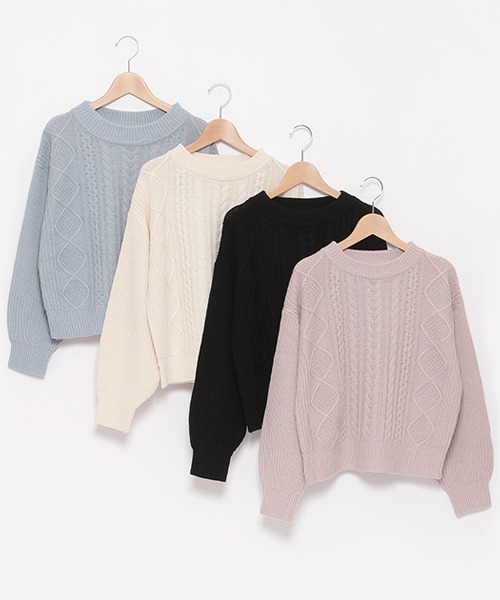 セール】ケーブルニットプルオーバー（ニット/セーター