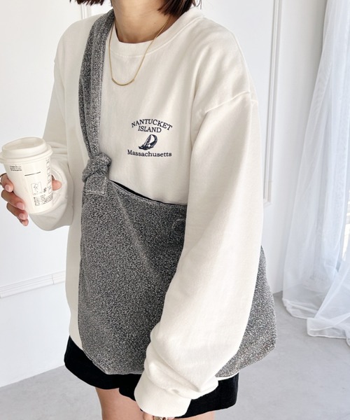 wears(ウェアーズ)の「【A4サイズ収納可】2WAYノットハンドルラメトートバッグ(トートバッグ・レディース・ブラック/シルバー・FREE)」の2枚目の写真