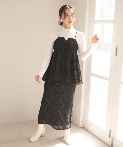 美品☆2024SSドゥロワー フラワージャガードキャミソール セール】Flower Jacquard Sheer Camisole / フラワージャガード