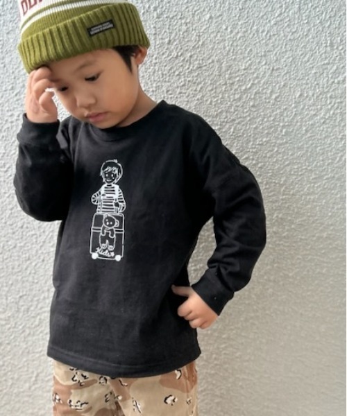 MAKE YOUR DAY（メイクユアデイ）の「おでかけファミリー長袖Tシャツ■80～140cm（Tシャツ/カットソー・キッズ・ベージュ/ブラック/オフホワイト・140/110/90/100/80/130/120）」の5枚目の写真