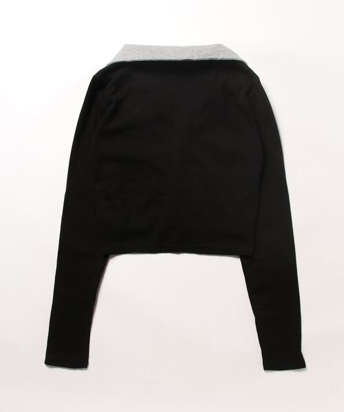 CECIL McBEE（セシルマクビー）の「リブレイヤード風プルオーバー（Tシャツ/カットソー・レディース・アイボリー/ベージュ/グレー/ブラウン・MEDIUM）」の5枚目の写真