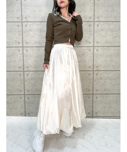 CECIL McBEE（セシルマクビー）の「リブレイヤード風プルオーバー（Tシャツ/カットソー・レディース・アイボリー/ベージュ/グレー/ブラウン・MEDIUM）」の16枚目の写真