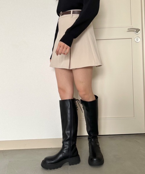 OLIVE des OLIVE(オリーブデオリーブ)の「ボックスプリーツミニスカート 1041010030(スカート・レディース・ケミカルウォッシュ/チャコールグレー/ブラック/アイボリー・FREE)」の9枚目の写真