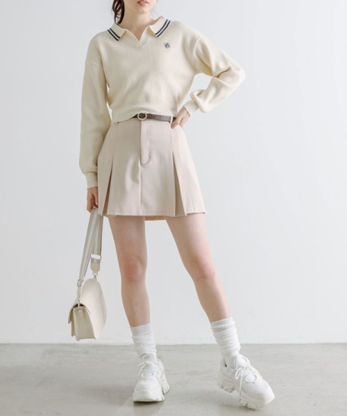 OLIVE des OLIVE(オリーブデオリーブ)の「ボックスプリーツミニスカート 1041010030(スカート・レディース・ケミカルウォッシュ/チャコールグレー/ブラック/アイボリー・FREE)」の13枚目の写真