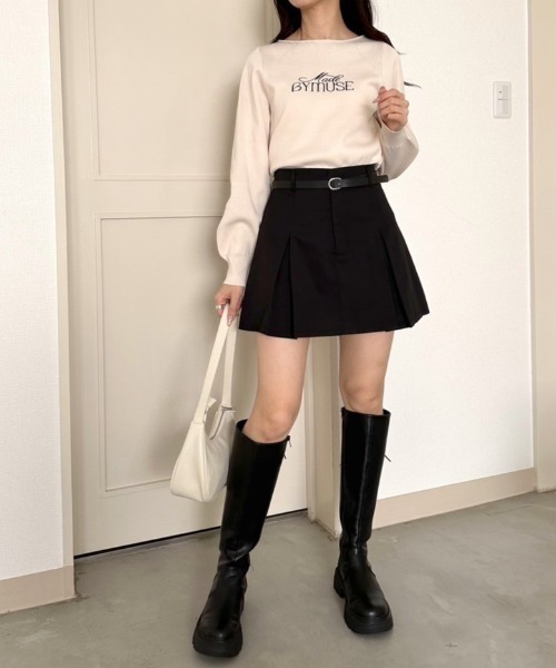 OLIVE des OLIVE(オリーブデオリーブ)の「ボックスプリーツミニスカート 1041010030(スカート・レディース・ケミカルウォッシュ/チャコールグレー/ブラック/アイボリー・FREE)」の16枚目の写真