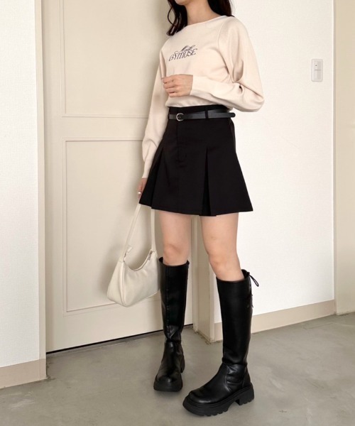 OLIVE des OLIVE(オリーブデオリーブ)の「ボックスプリーツミニスカート 1041010030(スカート・レディース・ケミカルウォッシュ/チャコールグレー/ブラック/アイボリー・FREE)」の17枚目の写真