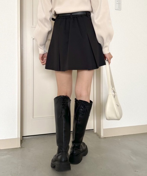 OLIVE des OLIVE(オリーブデオリーブ)の「ボックスプリーツミニスカート 1041010030(スカート・レディース・ケミカルウォッシュ/チャコールグレー/ブラック/アイボリー・FREE)」の21枚目の写真