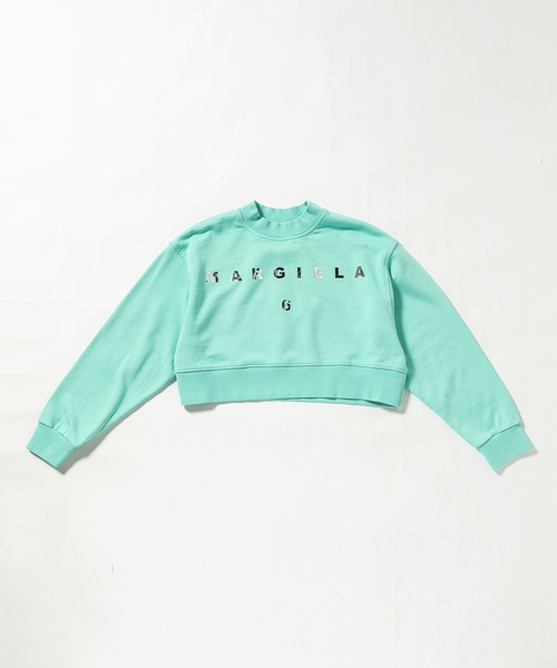MM6 Maison Margiela（ｴﾑｴﾑｼｯｸｽ ﾒｿﾞﾝ ﾏﾙｼﾞｪﾗ）の「MM6 Maison Margiela(エムエムシックス メゾン マルジェラ)Kids & Junior ブランドロゴ長袖スウェットプルオーバー（スウェット・キッズ・ライトグリーン/ピンク・12Y/16Y/14Y）」の2枚目の写真