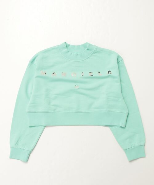 MM6 Maison Margiela（ｴﾑｴﾑｼｯｸｽ ﾒｿﾞﾝ ﾏﾙｼﾞｪﾗ）の「MM6 Maison Margiela(エムエムシックス メゾン マルジェラ)Kids & Junior ブランドロゴ長袖スウェットプルオーバー（スウェット・キッズ・ライトグリーン/ピンク・12Y/16Y/14Y）」の4枚目の写真
