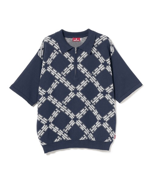 Hellrazor(ヘルレイザー)の「HELLRAZOR / H CHAIN POLO KNIT(ポロシャツ・メンズ・ネイビー・L/M/XL)」の2枚目の写真