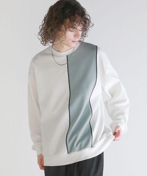 ASTRONOMY（アストロノミー）の「Buyer's Select/オーバーサイズ配色切替え長袖クルーネックプルオーバー（Tシャツ/カットソー・メンズ・ホワイト系2/ブラック系/ホワイト系/ブラック系2・L/M）」の2枚目の写真