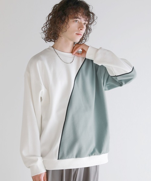 ASTRONOMY（アストロノミー）の「Buyer's Select/オーバーサイズ配色切替え長袖クルーネックプルオーバー（Tシャツ/カットソー・メンズ・ホワイト系2/ブラック系/ホワイト系/ブラック系2・L/M）」の5枚目の写真