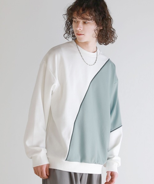 ASTRONOMY（アストロノミー）の「Buyer's Select/オーバーサイズ配色切替え長袖クルーネックプルオーバー（Tシャツ/カットソー・メンズ・ホワイト系2/ブラック系/ホワイト系/ブラック系2・L/M）」の7枚目の写真