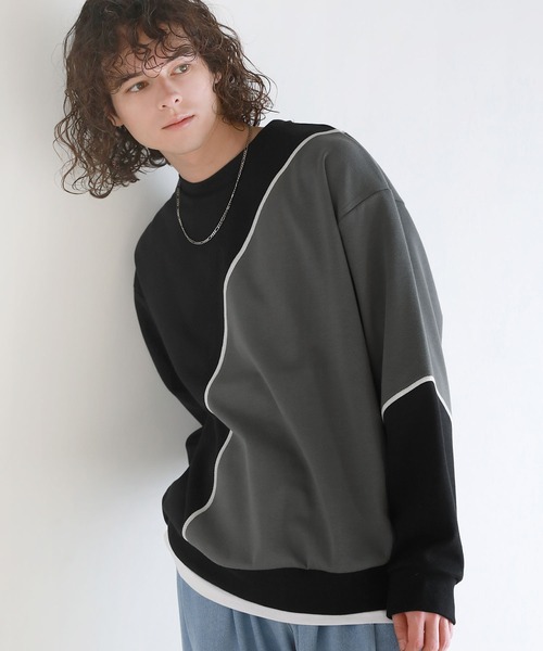 ASTRONOMY（アストロノミー）の「Buyer's Select/オーバーサイズ配色切替え長袖クルーネックプルオーバー（Tシャツ/カットソー・メンズ・ホワイト系2/ブラック系/ホワイト系/ブラック系2・L/M）」の20枚目の写真