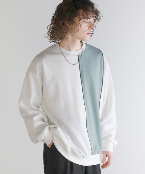 ASTRONOMY（アストロノミー）の「Buyer's Select/オーバーサイズ配色切替え長袖クルーネックプルオーバー（Tシャツ/カットソー・メンズ・ホワイト系2/ブラック系/ホワイト系/ブラック系2・L/M）」の12枚目の写真