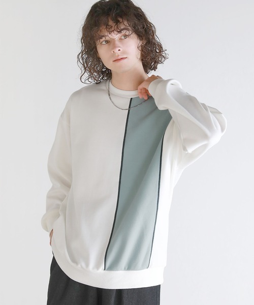 ASTRONOMY（アストロノミー）の「Buyer's Select/オーバーサイズ配色切替え長袖クルーネックプルオーバー（Tシャツ/カットソー・メンズ・ホワイト系2/ブラック系/ホワイト系/ブラック系2・L/M）」の13枚目の写真