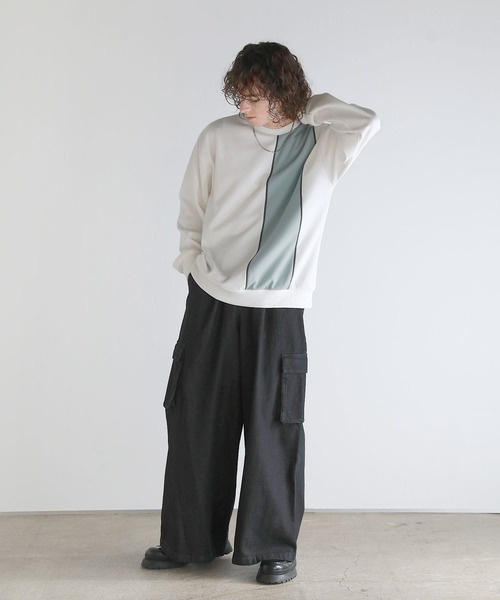 ASTRONOMY（アストロノミー）の「Buyer's Select/オーバーサイズ配色切替え長袖クルーネックプルオーバー（Tシャツ/カットソー・メンズ・ホワイト系2/ブラック系/ホワイト系/ブラック系2・L/M）」の15枚目の写真