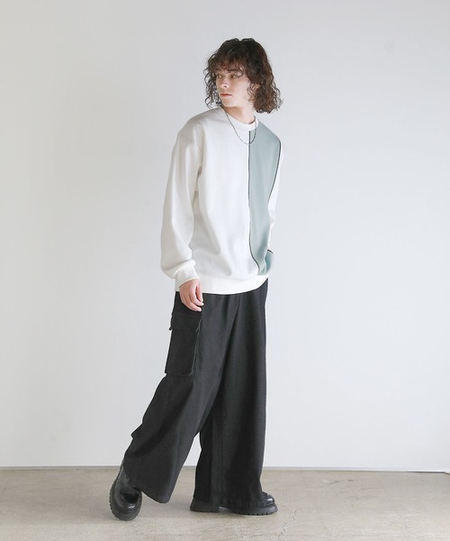 ASTRONOMY（アストロノミー）の「Buyer's Select/オーバーサイズ配色切替え長袖クルーネックプルオーバー（Tシャツ/カットソー・メンズ・ホワイト系2/ブラック系/ホワイト系/ブラック系2・L/M）」の17枚目の写真