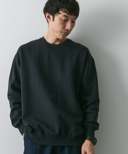 URBAN RESEARCH DOORS（アーバンリサーチドアーズ）の「コットン裏起毛クルーネックスウェット（スウェット・メンズ・ブラック/ブルー/グレー系その他/オレンジ・MEDIUM/X-LARGE/LARGE）」の12枚目の写真