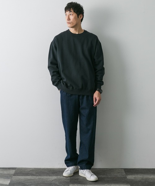 URBAN RESEARCH DOORS（アーバンリサーチドアーズ）の「コットン裏起毛クルーネックスウェット（スウェット・メンズ・ブラック/ブルー/グレー系その他/オレンジ・MEDIUM/X-LARGE/LARGE）」の14枚目の写真