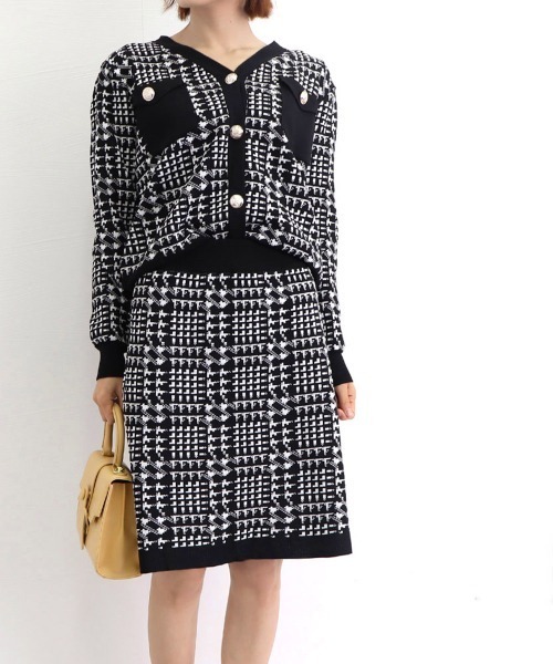 Miniministore(ミニミニストア)の「千鳥柄セットアップツイード風セクシー(スーツスカート・レディース・ブラック・フリー)」の10枚目の写真