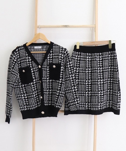 Miniministore(ミニミニストア)の「千鳥柄セットアップツイード風セクシー(スーツスカート・レディース・ブラック・フリー)」の13枚目の写真