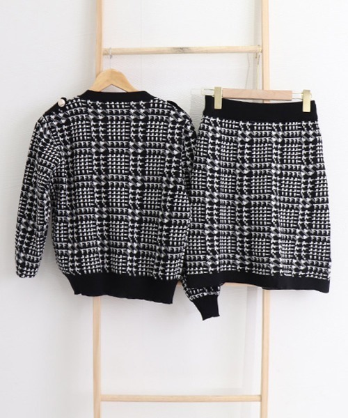 Miniministore(ミニミニストア)の「千鳥柄セットアップツイード風セクシー(スーツスカート・レディース・ブラック・フリー)」の14枚目の写真