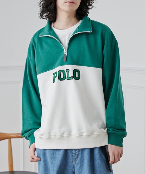 POLO BCS（ポロ ビーシーエス）の「POLO BCS(ポロ・ビーシーエス)別注スタンドハーフジップスウェットプルオーバー（スウェット・メンズ・ダークグリーン/ネイビー・M/L/XL）」の3枚目の写真