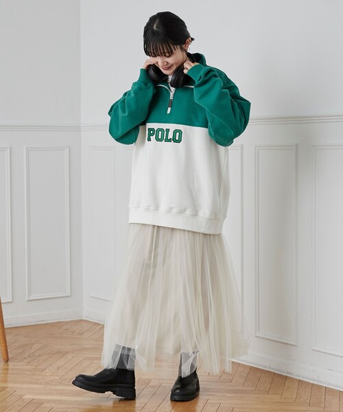 POLO BCS（ポロ ビーシーエス）の「POLO BCS(ポロ・ビーシーエス)別注スタンドハーフジップスウェットプルオーバー（スウェット・メンズ・ダークグリーン/ネイビー・M/L/XL）」の5枚目の写真