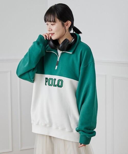 POLO BCS（ポロ ビーシーエス）の「POLO BCS(ポロ・ビーシーエス)別注スタンドハーフジップスウェットプルオーバー（スウェット・メンズ・ダークグリーン/ネイビー・M/L/XL）」の6枚目の写真