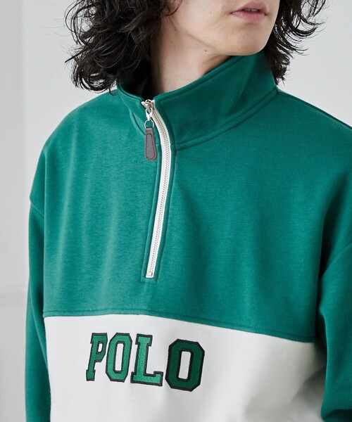POLO BCS（ポロ ビーシーエス）の「POLO BCS(ポロ・ビーシーエス)別注スタンドハーフジップスウェットプルオーバー（スウェット・メンズ・ダークグリーン/ネイビー・M/L/XL）」の10枚目の写真