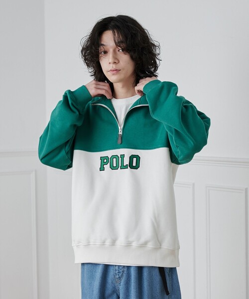 POLO BCS（ポロ ビーシーエス）の「POLO BCS(ポロ・ビーシーエス)別注スタンドハーフジップスウェットプルオーバー（スウェット・メンズ・ダークグリーン/ネイビー・M/L/XL）」の11枚目の写真