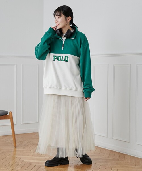 POLO BCS（ポロ ビーシーエス）の「POLO BCS(ポロ・ビーシーエス)別注スタンドハーフジップスウェットプルオーバー（スウェット・メンズ・ダークグリーン/ネイビー・M/L/XL）」の14枚目の写真