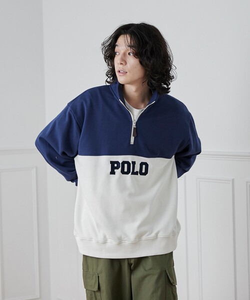 POLO BCS（ポロ ビーシーエス）の「POLO BCS(ポロ・ビーシーエス)別注スタンドハーフジップスウェットプルオーバー（スウェット・メンズ・ダークグリーン/ネイビー・M/L/XL）」の16枚目の写真