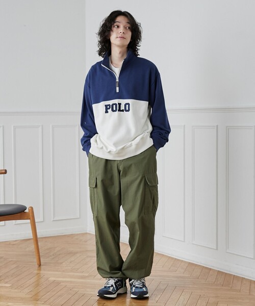 POLO BCS（ポロ ビーシーエス）の「POLO BCS(ポロ・ビーシーエス)別注スタンドハーフジップスウェットプルオーバー（スウェット・メンズ・ダークグリーン/ネイビー・M/L/XL）」の17枚目の写真