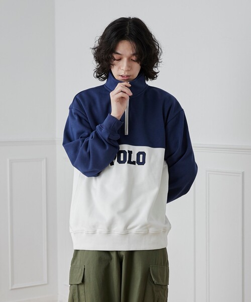 POLO BCS（ポロ ビーシーエス）の「POLO BCS(ポロ・ビーシーエス)別注スタンドハーフジップスウェットプルオーバー（スウェット・メンズ・ダークグリーン/ネイビー・M/L/XL）」の18枚目の写真