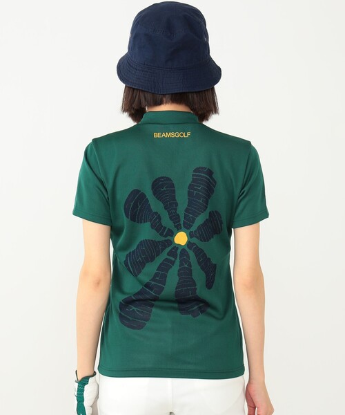 BEAMS GOLF ホリデーフラワー柄　モックネック レディース　ゴルフ　L BEAMS GOLF ホリデーフラワー柄 モックネック レディース ゴルフ L