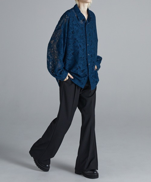 Loose/ルース（ルース）の「シアールーズペイズリーシャツ（シャツ/ブラウス・メンズ・ダークブルー/ホワイト/ブラック/オフホワイト/チャコールグレー/グレイッシュブルー・XS/S/M/L）」の19枚目の写真