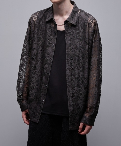 SAINT LAURENT コットン100% ペイズリー柄シアーブラウス シアールーズペイズリーシャツ（シャツ/ブラウス）｜Loose