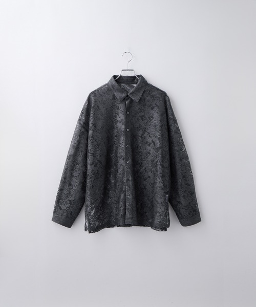 極美品 ユナイテッドアローズ シアーペイズリーブラウス 黒 ブラック 日本製 シアールーズペイズリーシャツ（シャツ/ブラウス）｜Loose