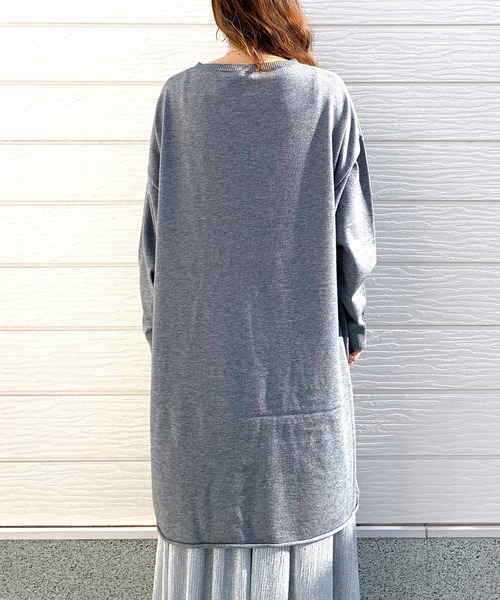 Q（キュー）の「オーバーロゴニット（ニット/セーター・レディース・ピンク/ライトグレー/ブラック・MEDIUM）」の6枚目の写真