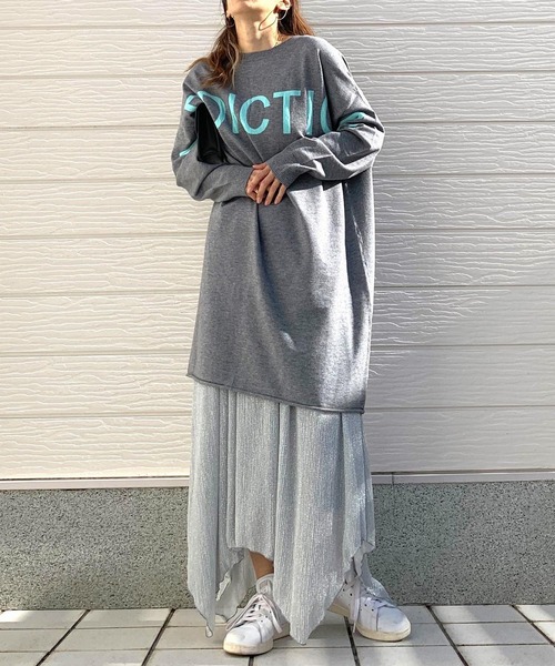 Q（キュー）の「オーバーロゴニット（ニット/セーター・レディース・ピンク/ライトグレー/ブラック・MEDIUM）」の15枚目の写真